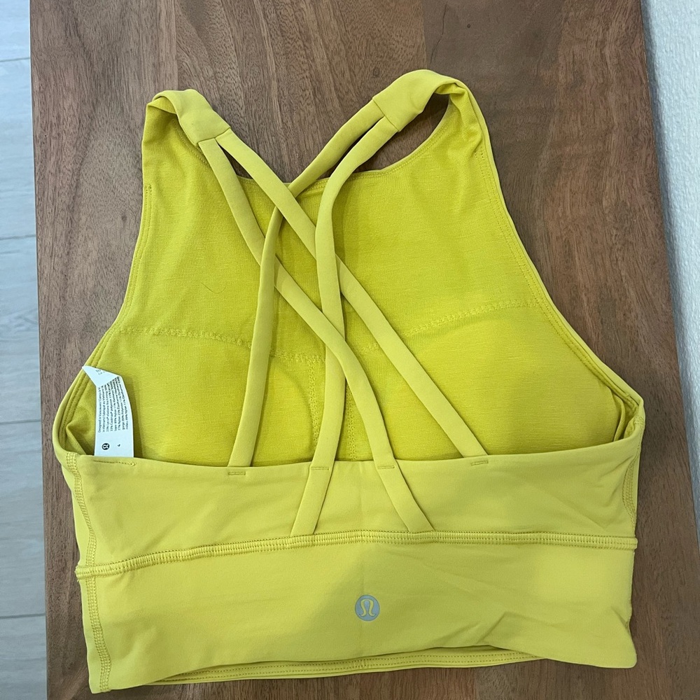 lululemon athletica Yellow Cross-Back Strappy Sports Bra